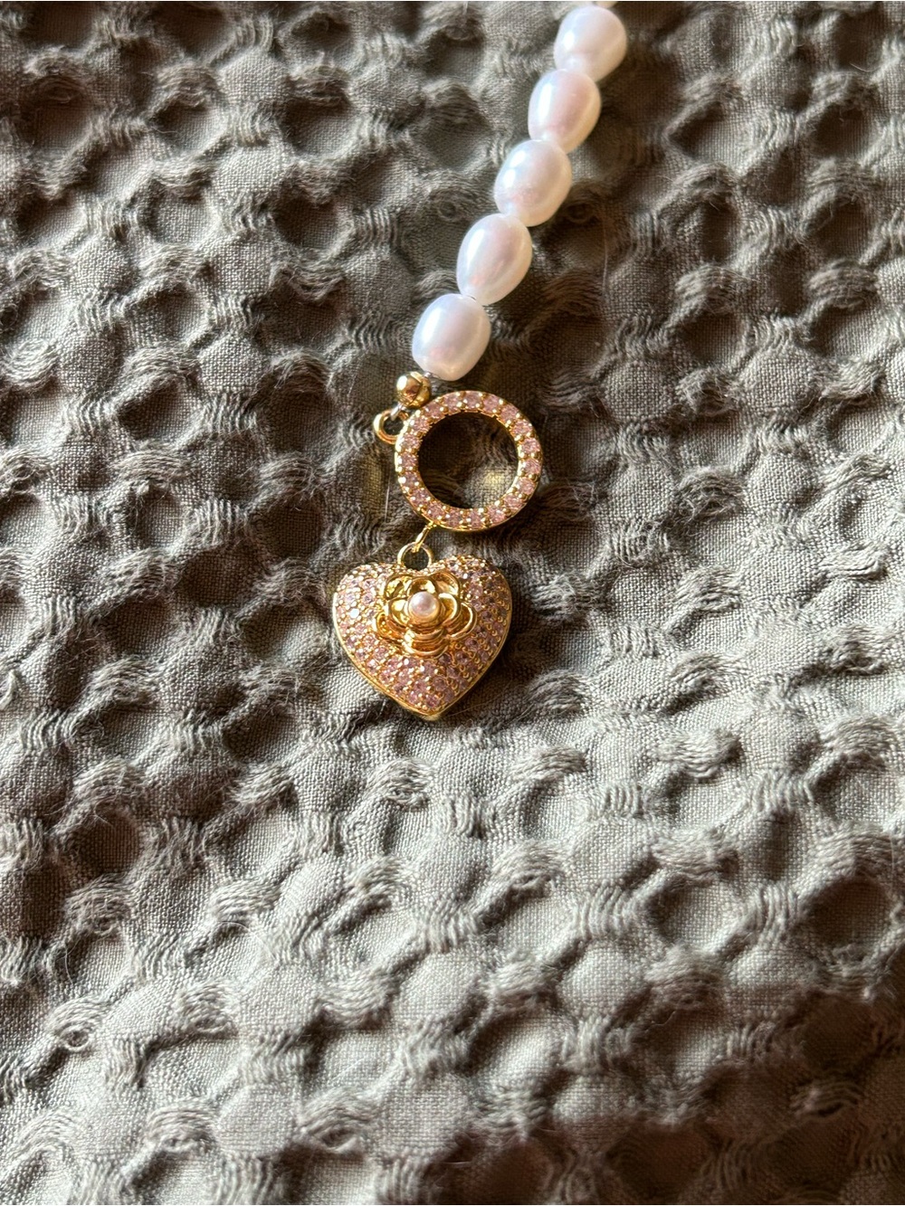 2 Layered Cultured Pearl/Baroque pearl/Black Bead Heart-Lock Necklaces by Farra - Picture 10 of 10